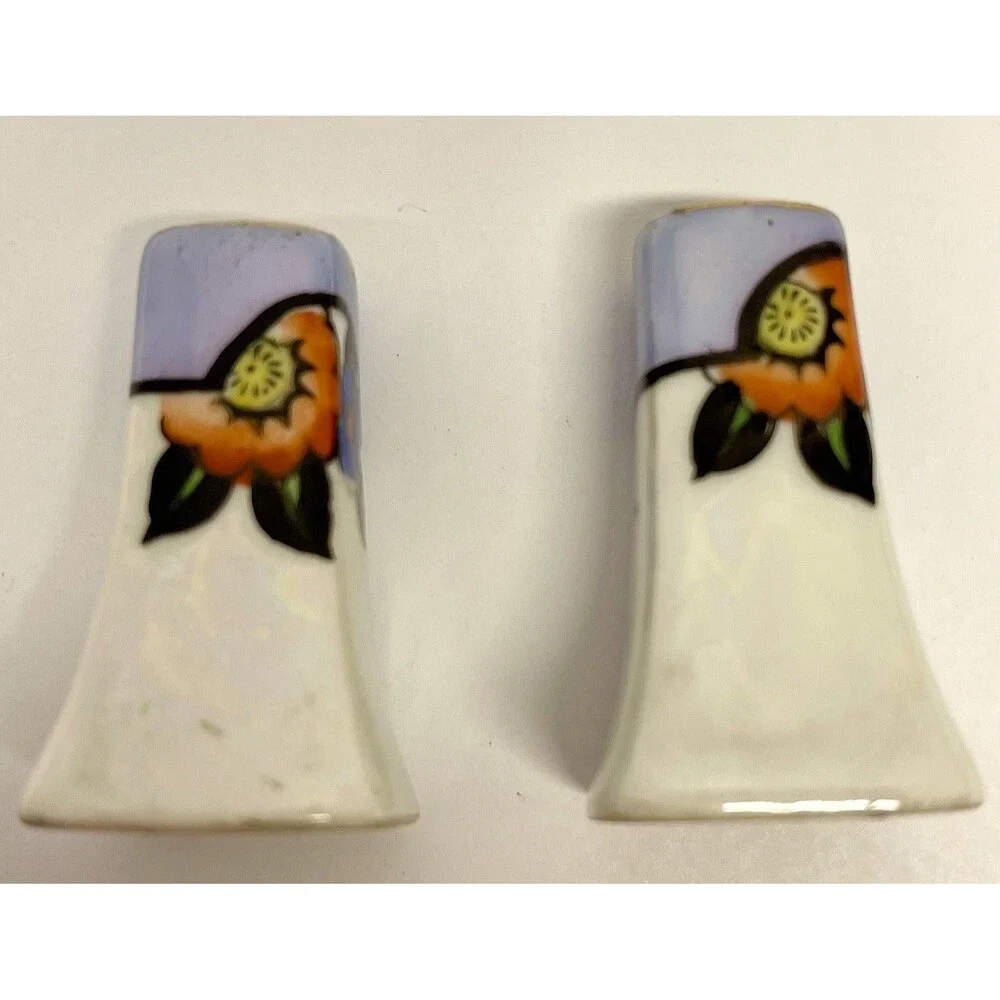 Mini Vintage Noritake Japan Luster Condiment Set Salt Pepper Mustard on Tray